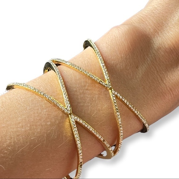 Baublebar Gold Boho Cuff with Cubic Zirconia Diamonds - Picture 3 of 5